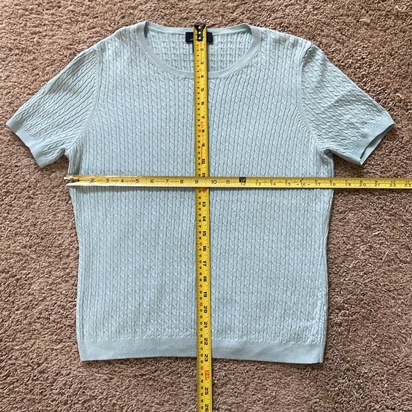 Brooks Bothers silk & cashmere sweater & cardigan set, light aqua - Picture 8 of 9